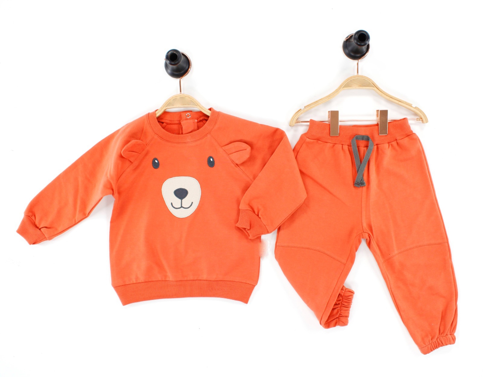 Ayıcık Aplikeli Mobil Kulaklı Takım